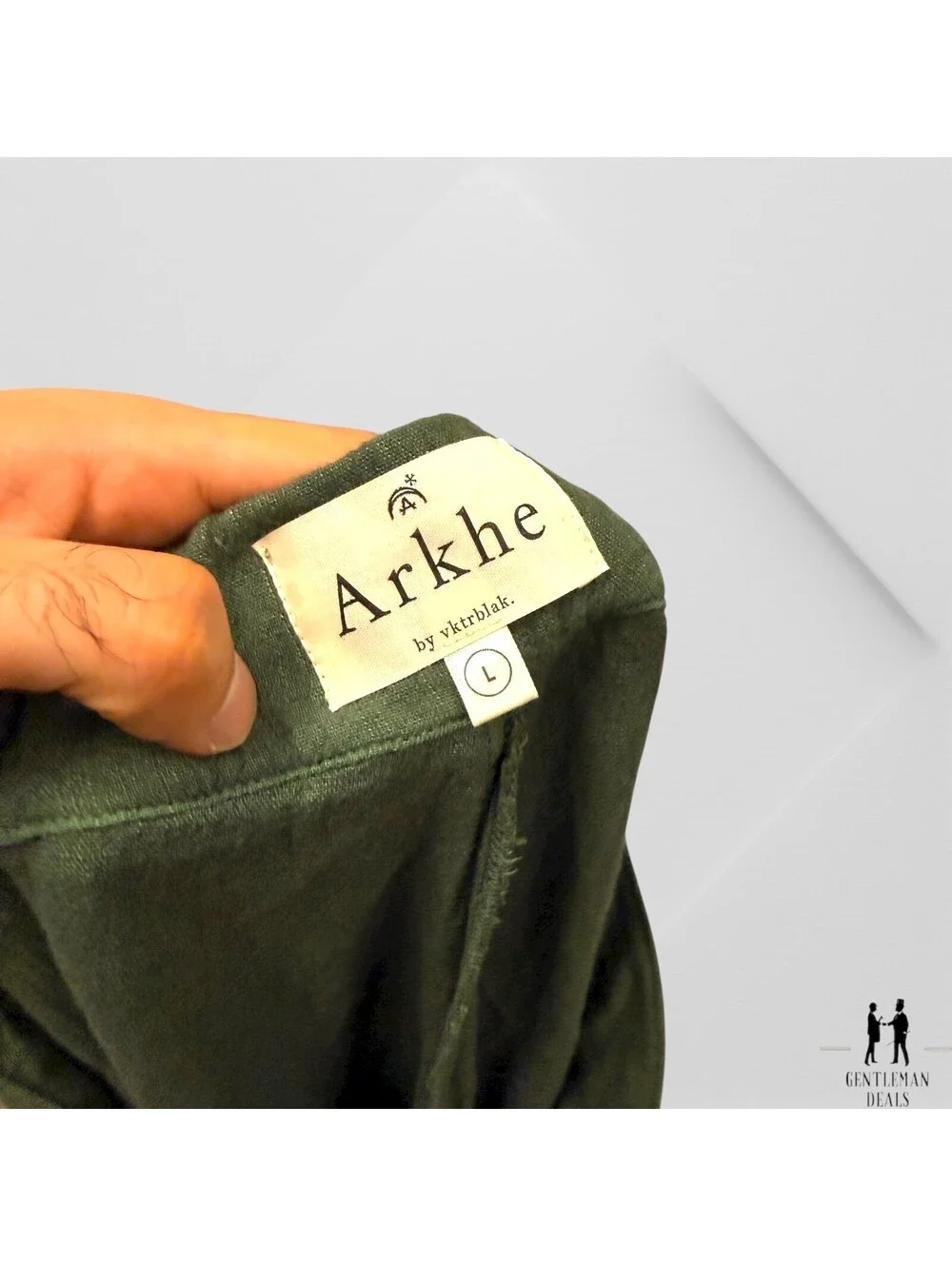 Arkhe The Label  VKTRBLAK. The Linen Rayon Pants Drape mens Olive L 30-33x33